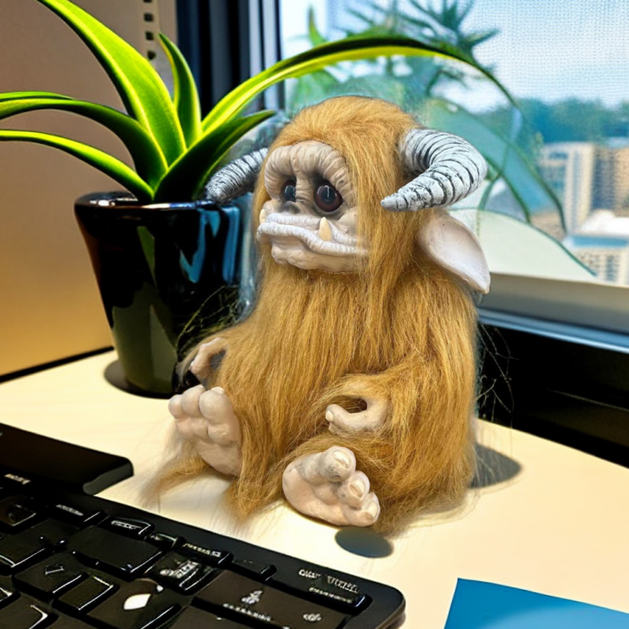Tablet Accessories Aesthetic - 1 PC Brown Furry Large-Mouth Monster