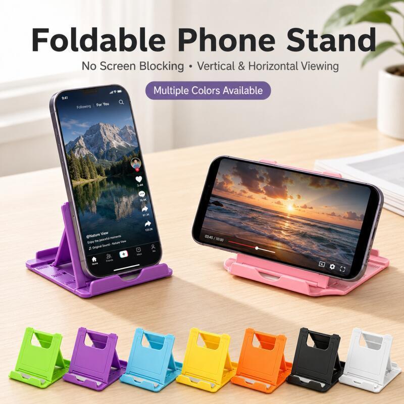 Tablet Holder Accessories - Foldable Phone Stand, Adjustable Portable Desktop