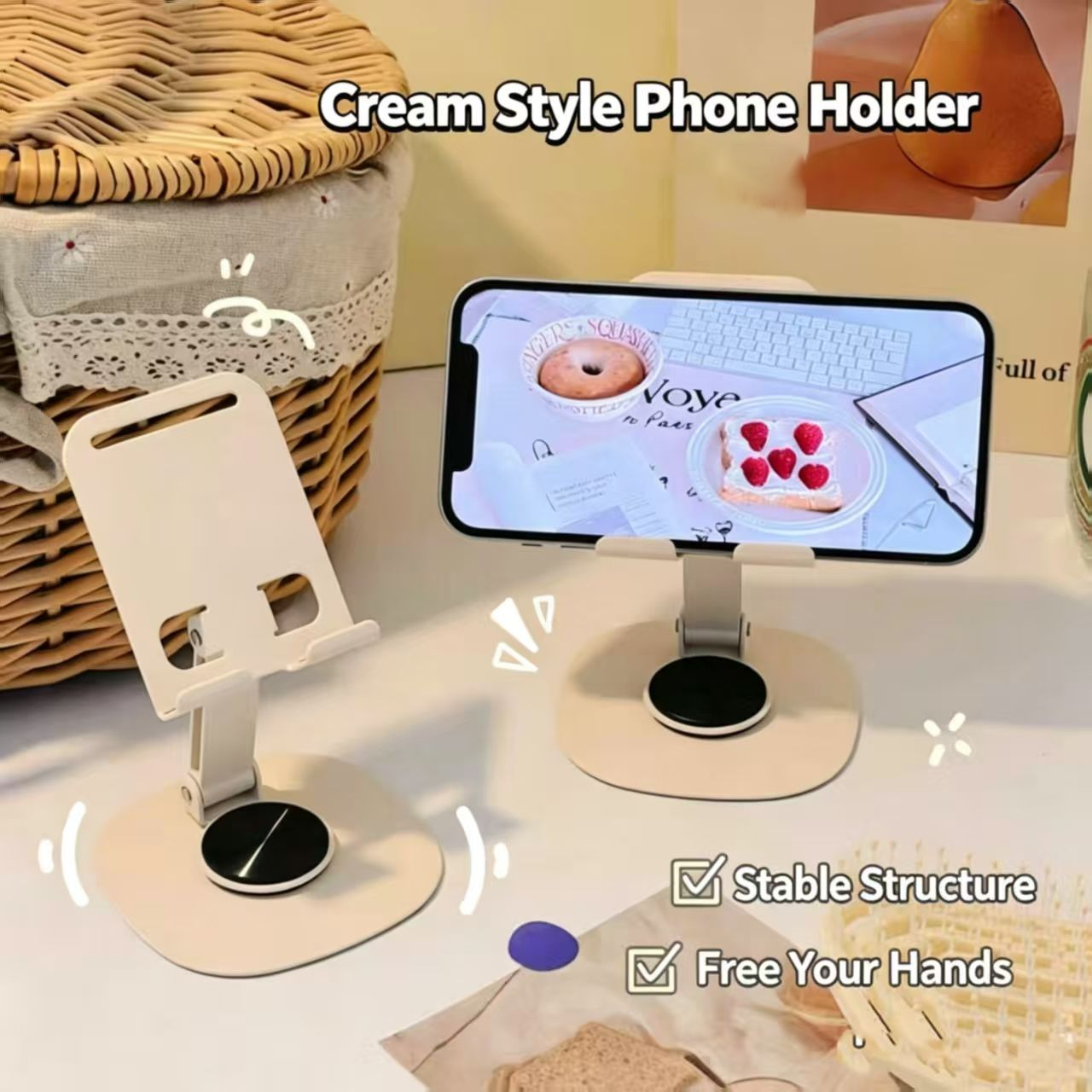 Cream Style Carbon Steel Porta - Tablet Stand Adjustable avaliação e preço