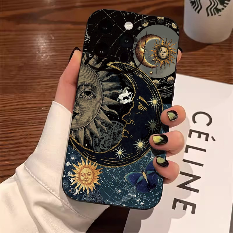 Aesthetic Sun Moon Print Phone - Tablet Accessories Aesthetic avaliação e preço