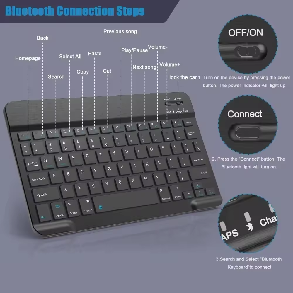 Bluetooth Wireless Keyboard Mo - Tablet Ipad Accessories avaliação e preço